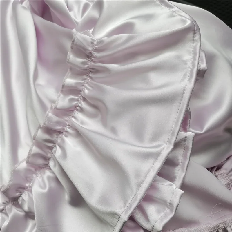 Elegante gonna da ballo da donna in raso rosa con cinturino per spaghetti Sweetheart A-Line lunghezza tè fantasia pizzo abiti da festa femminili di alta qualità 4