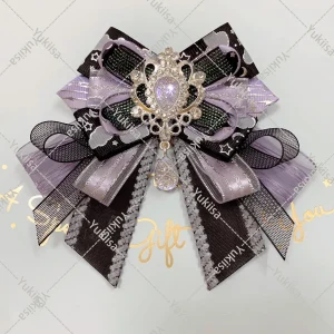 Spilla con papillon Originale di lusso con strass Papillon Lolita Cosplay Abito da donna alla moda Colletto della camicia Fiori Gioielli fatti a mano 1
