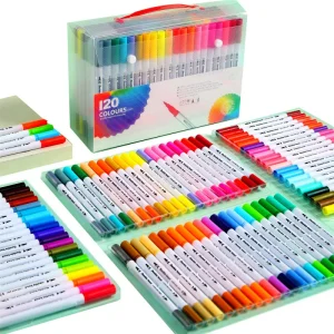 Set di pennarelli da 12-100 colori Penna a pennello a doppia punta Pennarelli per pittura ad acquerello a punta fine per forniture di disegno artistico Manga 1