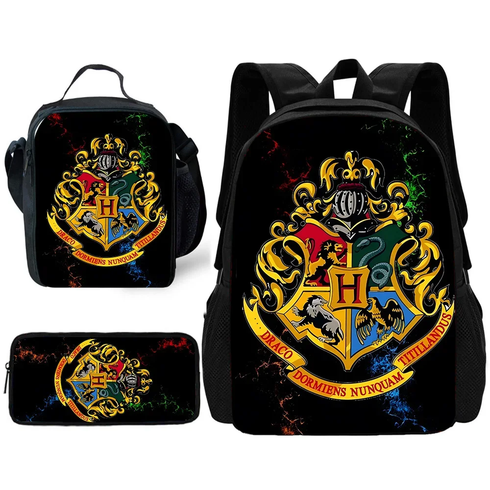 Cartone animato per la scuola dei bambini per zaino H-Harrys con borse per il pranzo Borse per matite Scuola per P-Potters Borse per ragazzi e ragazze Miglior regalo 1