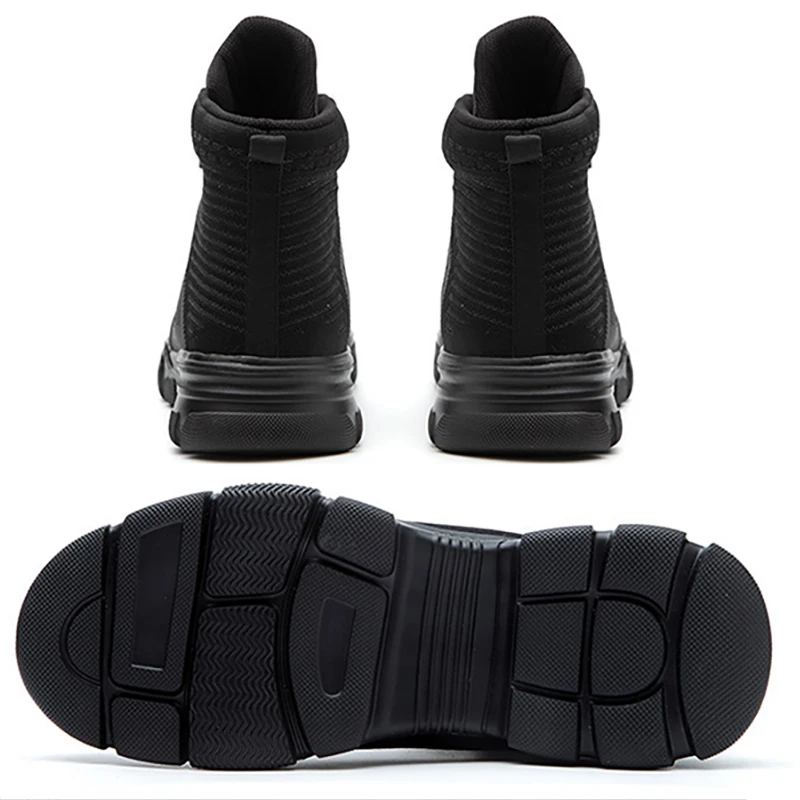 Stivali antinfortunistici alla moda Scarpe da lavoro con punta in acciaio Stivali da lavoro antinfortunistici alti Calzature protettive da costruzione anti-sfondamento maschili 2