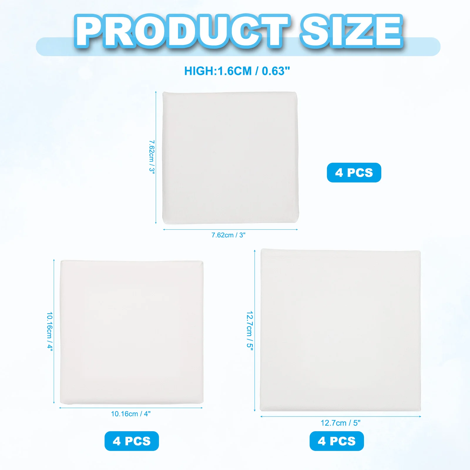 6-40 pezzi bianco quadrato vuoto artista tela bordo di legno di pino cornice cotone artista tela per pittura a olio acrilico acquerello 2