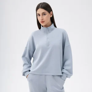 Felpa sportiva da donna autunno/inverno abbigliamento da yoga modale vestibilità ampia colletto alla coreana casual corsa fitness top e pantaloni sof traspirante 1