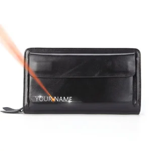 Nuovi portafogli lunghi da uomo in vera pelle borse con incisione del nome borsa con doppia cerniera portafoglio Vintage da uomo con porta carte di credito da uomo 1