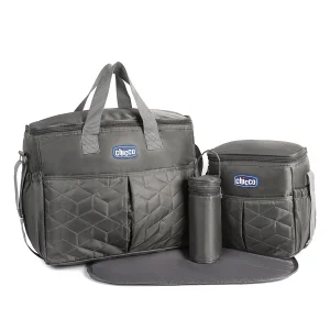 Nuovo set di quattro pezzi di borsa per mamma multifunzionale trapuntata alla moda; Borsa per mamma a tracolla monospalla di grande capacità per viaggi; Set di borse per pannolini portatili per madre e bambino 1