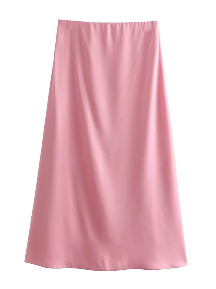 ZAJIA2025 Gonna lunga a trapezio drappeggiata avvolta sui fianchi in stile palazzo di moda femminile europea e americana 2