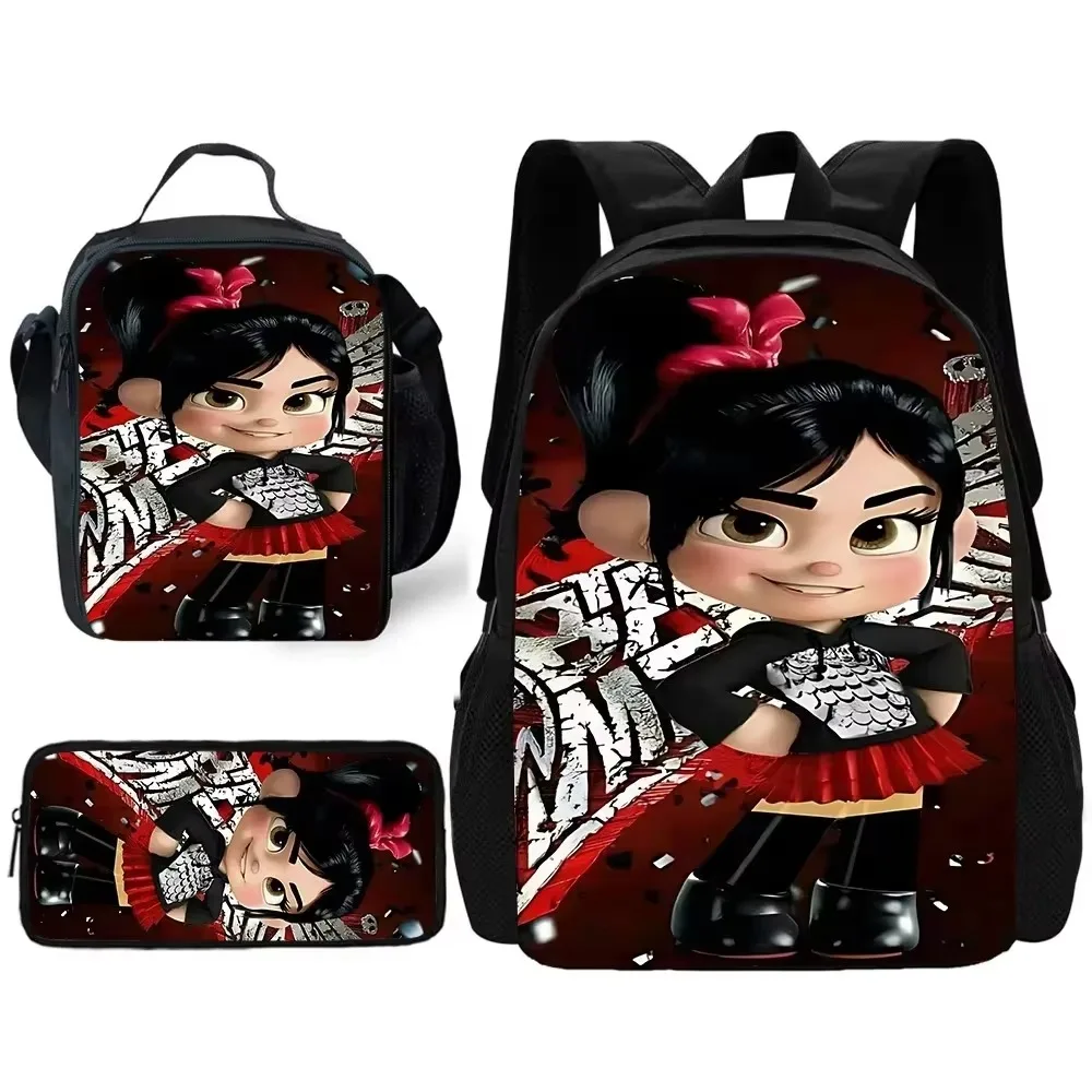 Zaino scolastico per bambini Wreck-It Ralphs con borse per il pranzo, borse per matite, borse per la scuola per ragazzi e ragazze, miglior regalo 1