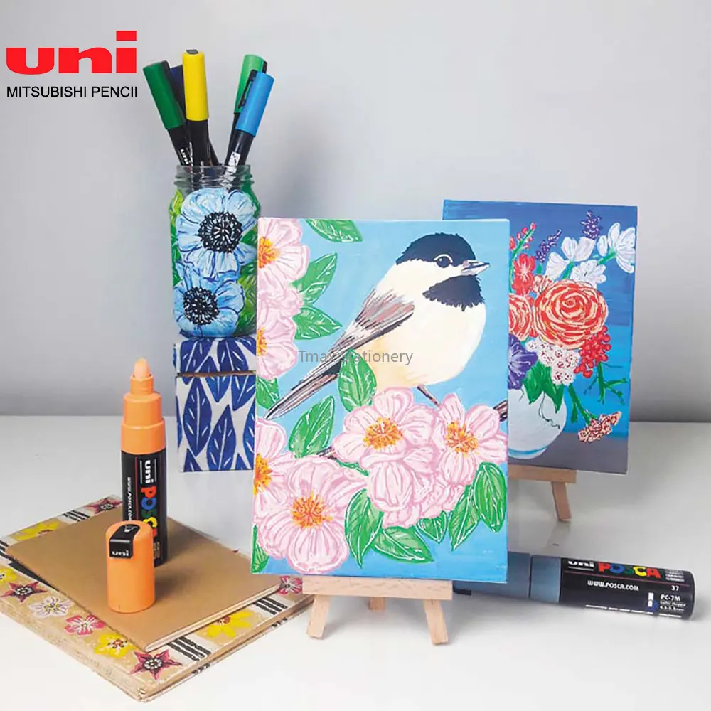Nuovo Uni Posca Pennarelli Set PC-1M Penne per vernice opaca impermeabile Pennino super fine 0,7 mm Manga Graffiti Pen Rifornimenti d'arte di cancelleria 2
