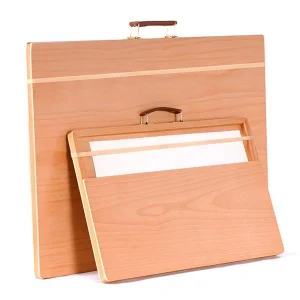 Tavolo da disegno portatile in legno con manico con cassetto Strumento di pittura da esterno per artisti Designer Tavolo da pittura con cavalletto da scrivania 1