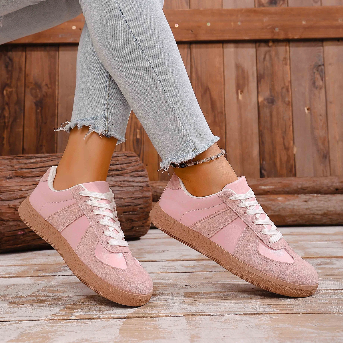 Scarpe da ginnastica da donna Scarpe da ginnastica tedesche classiche impiombate Scarpe da ginnastica piatte Primavera Autunno Nuove scarpe sportive stringate casual da donna 6