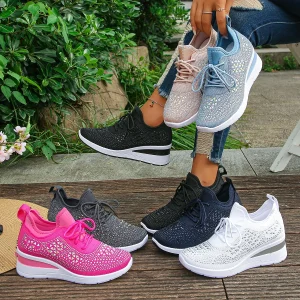 Scarpe da ginnastica casual antiscivolo con suola spessa e comoda testa tonda primavera/autunno Scarpe da lavoro traspiranti in mesh nuove alla moda per le donne 1