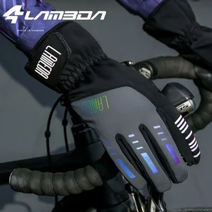 LAMEDA Guanti da ciclismo in pile invernale Guanti da ciclismo all'aperto caldi antivento Guanti da uomo e da donna per bici da strada di montagna 1