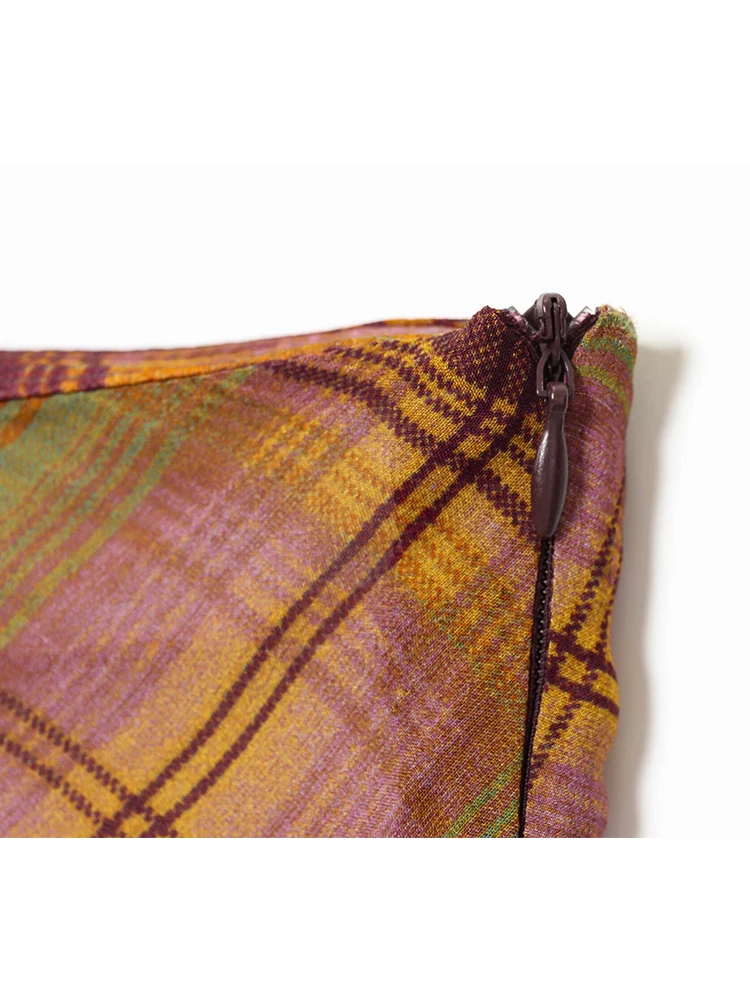 Gonne a vita alta da donna 2025 Donna Autunno Nuova moda Asimmetrica con orlo antirughe Gonne con stampa a quadretti Gonne eleganti con stampa da donna 6