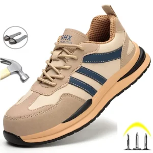 New Fashion 2025 Scarpe antinfortunistiche da uomo Sneakers Calzature da lavoro Puntale in acciaio Stivali da costruzione anti-sfondamento Scarpe da area industriale 1
