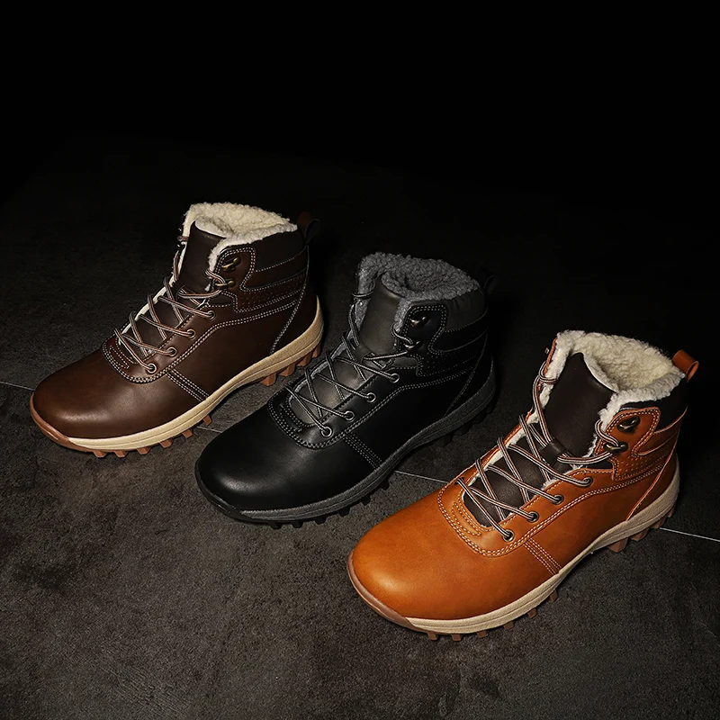 Stivali da uomo scarpe Hking di alta qualità scarpe alte Sneakers tattiche stivali da neve stivali da alpinismo all'aperto suola spessa da campeggio 6