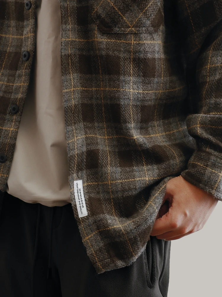 Camicie scozzesi di alta qualità moda coreana autunno inverno per uomo Vintage taglie forti abbigliamento uomo streetwear cappotto a maniche lunghe allentato 2