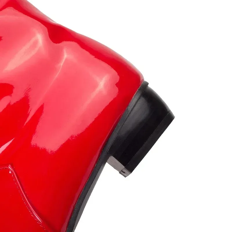 Stivali alti al ginocchio moda Scarpe da donna 2025 Stivali alti da donna autunno inverno Nero Bianco Rosso Scarpe lunghe da donna di grandi dimensioni 47 6