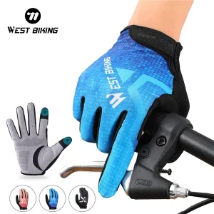 WEST BIKING primavera autunno uomo MTB guanti da ciclismo Touch Screen guanti da bici con dita complete guanti da moto estivi guanti mezze dita 1