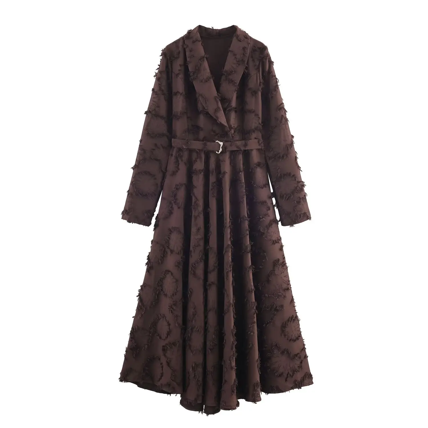 DiYiG DONNA 2025 autunno nuova moda con cintura attraverso il vento abito Joker manica lunga abito con bottoni Vestidos Mujer 1