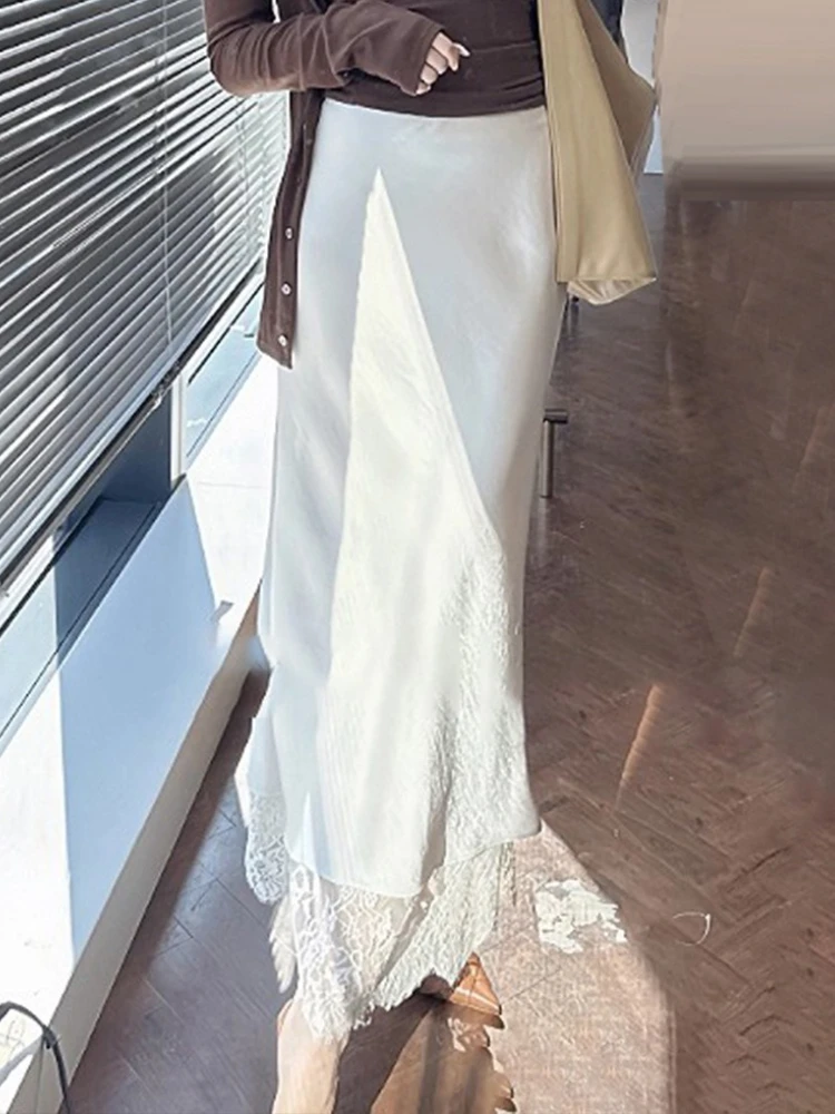 Pizzo impiombato Ropa Mujer Vita alta Gonna a coda di pesce Gonne a sirena Giappone Elegante Faldas Feminino Donna sexy 2025 Vestiti 3