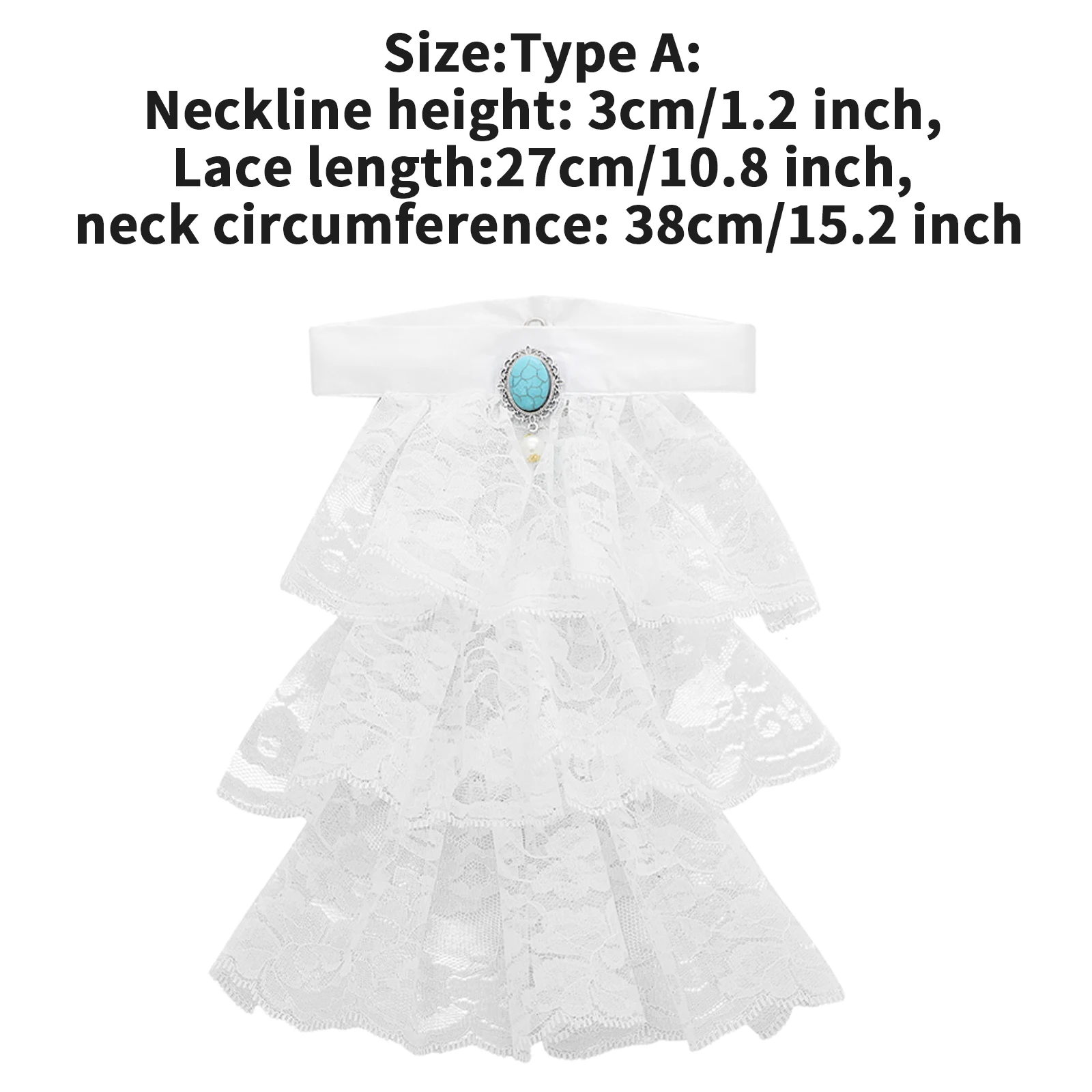 Donne staccabili arruffato pizzo Jabot Vintage vittoriano colletto finto mezza camicia camicetta girocollo girocollo Clubwear colletto Steampunk 5