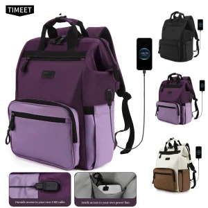 Timeet Zaino per laptop da uomo da 15,6 pollici/17 pollici Zaino da viaggio da uomo con ricarica USB Borsa da viaggio da lavoro impermeabile di grande capacità 1