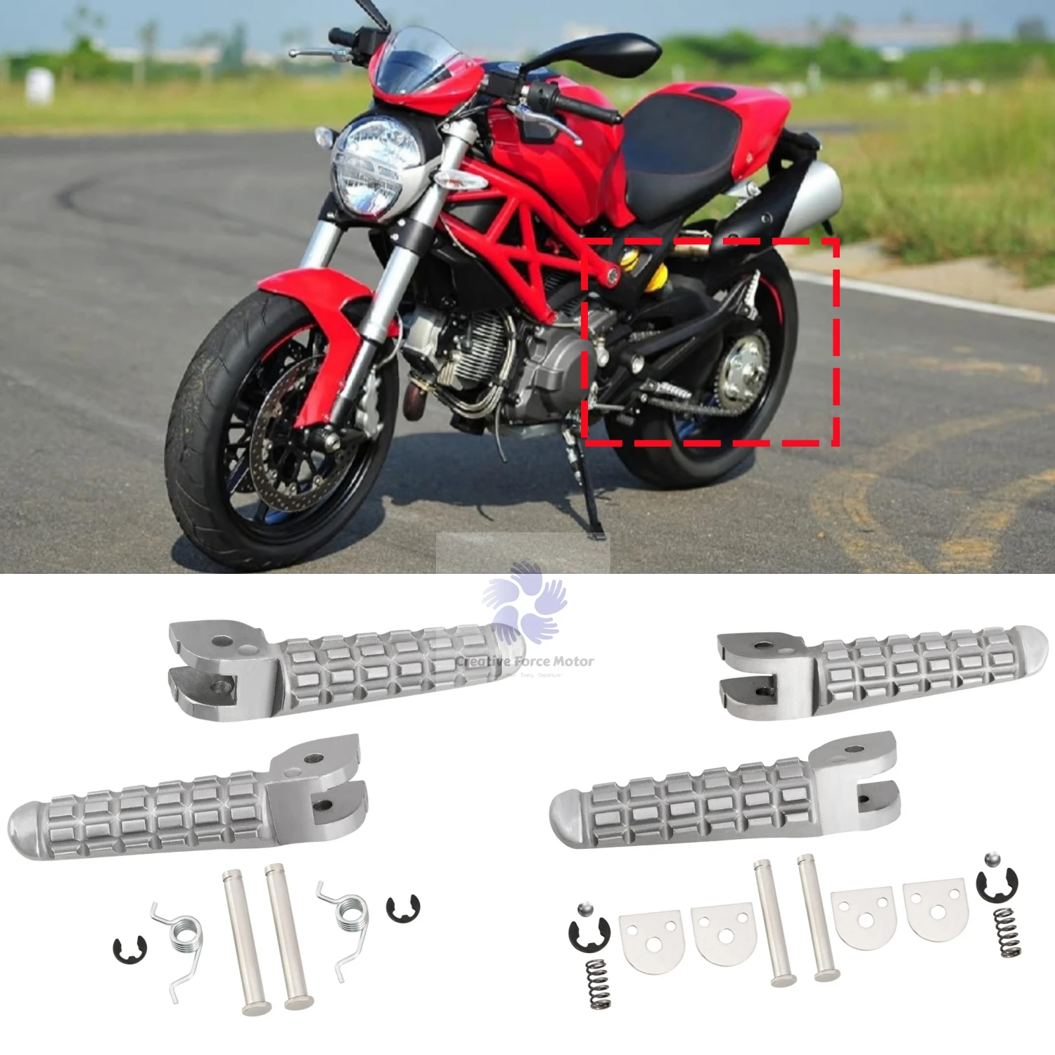 Rider Passeggero Poggiapiedi moto Highway Anteriore Posteriore Pedane Per Ducati 1100 SuperSport 950 S Scrambler Icon Hypermotard 796 4
