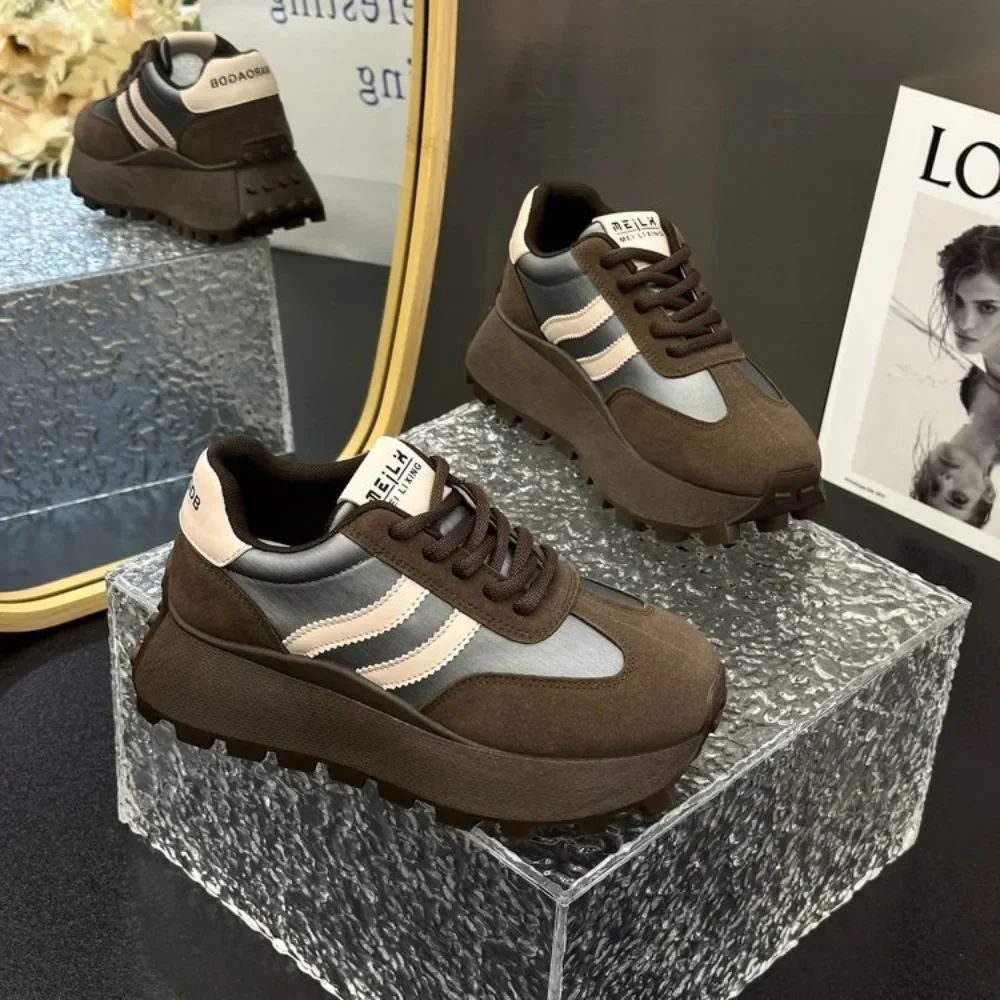 Nuove donne Mesh traspirante Sneakers con plateau Donna Casual Lace Up Outdoor Scarpe da donna Sneakers basse moda Zapatos De Mujer 3