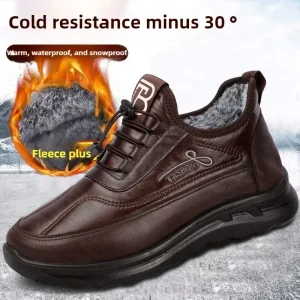 Scarpe da uomo moda invernale calde peluche da uomo nere impermeabili Zapatillas Hombre scarpe da passeggio da uomo comode 1