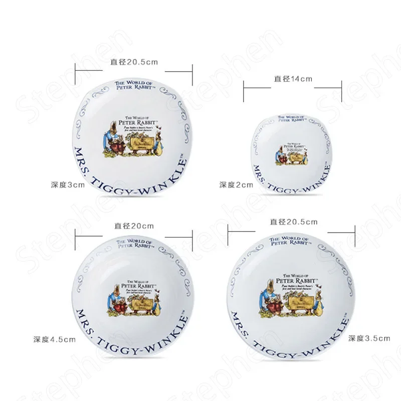 American pastorale Cartoon Rabbit Dinner Set piatti e piatti dipinto Bone China Cake Dessert piatto piatto in ceramica stoviglie per la casa 4