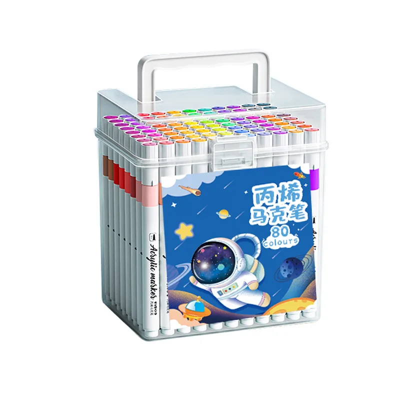 Pennarello acrilico ad asciugatura rapida Pigmento di protezione ambientale a 80 colori Penna artistica impermeabile multicolore Penna colorata fai da te Regalo per studenti 6