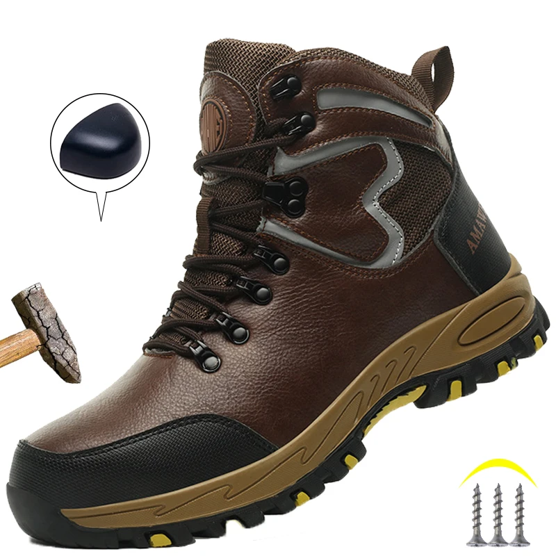 Scarpe antinfortunistiche con fibbia rotante da uomo nuove Stivali da lavoro leggeri anti-impatto anti-piercing Scarpe sportive indistruttibili di moda 1