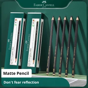 Faber-Castell 3/12 pezzi Set di matite per schizzi in grafite opaca per piombo nero Scrittura Schizzi Disegno Matite di grafite Rifornimenti d'arte 1