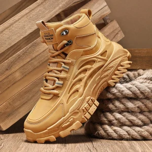 Stivali da uomo Outdoor impermeabile stivaletti da uomo piattaforma da lavoro scarpe antinfortunistiche per uomo scarpe da trekking Casual Sneakers da uomo traspiranti 1