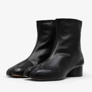 Scarpe con punta divisa alla moda dal design di lusso 2026 Autunno Inverno Nuovi stivaletti Stivali da donna con tacco basso in vera pelle 1