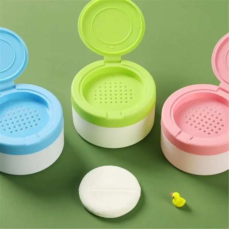 Contenitore per piumino per cipria adatto ai bambini Custodia per piumino per neonati Facile da trasportare Mantiene secchezza e 4