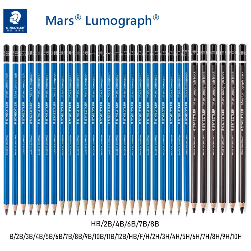 24/30pcs germania STAEDTLER 100 Mars lumografo disegno schizzi matite asta blu/asta nera disegno disegno matita forniture d'arte 1