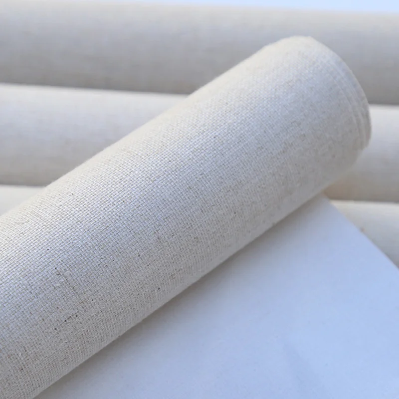 Rotolo di tela oliata specializzata da 5 m/rotolo, 420 g/ ㎡ , Adatto per pittura a olio, acrilico, pigmenti alkico, materiali artistici, 28 cm, 38 cm, 48 cm di larghezza, 2