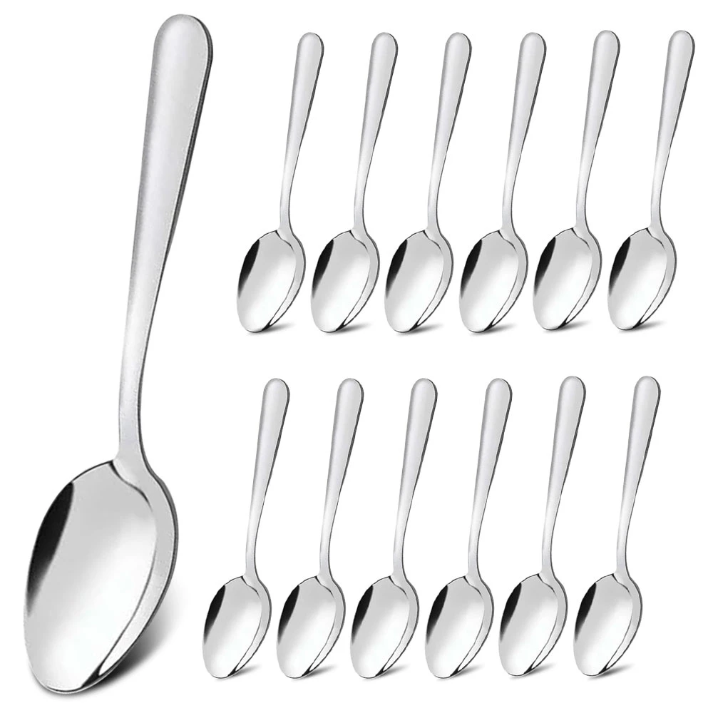 6/12/24PCS Cucchiaio da tè in acciaio inossidabile Set di posate Cucchiaio da caffè creativo per torta gelato Dessert Scoop Stoviglie Set di stoviglie 2