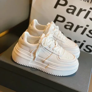 2024 nuove scarpe da ginnastica vulcanizzate da donna casual in pelle bianca U scarpe da corsa sportive traspiranti con piattaforma da passeggio 1
