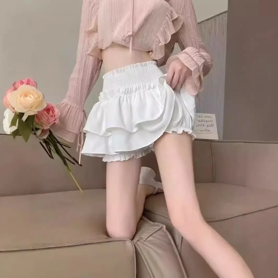 Minigonna soffice a vita alta per donna Primavera Estate Nuovo stile Prevenire l'esposizione Gonna corta Balletto Hot Girl Forma di torta 2