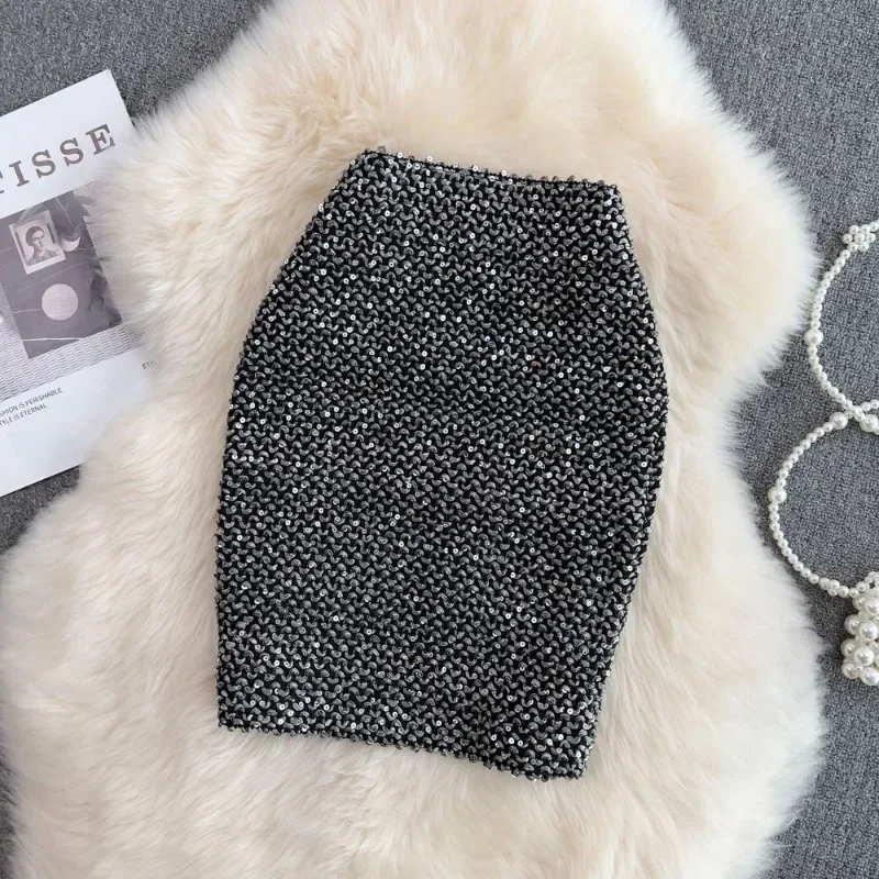 Gonne per le donne elegante gonna donna con paillettes ufficio formale Premium Chic ed elegante V offerta di lusso originale caldo stile coreano su 6