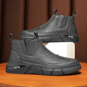 Stivali casual alti da uomo autunno e inverno antiscivolo comodi stivali da lavoro all'aperto moda stivali alla moda con suola morbida scarpe maschili 1