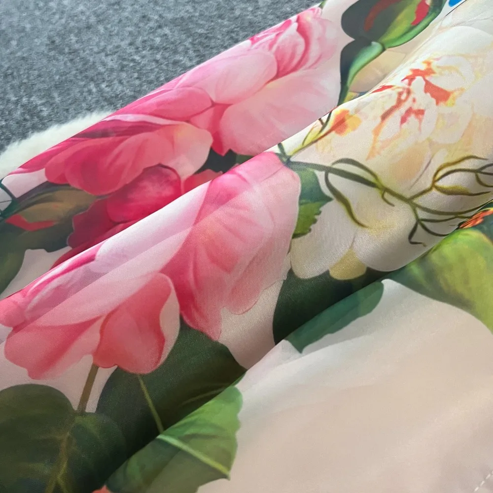 Chic vintage Sexy stampa maglia con lacci pulsante Fata Estate Donna Boho Vestito estivo abbigliamento donna Abito lungo 5