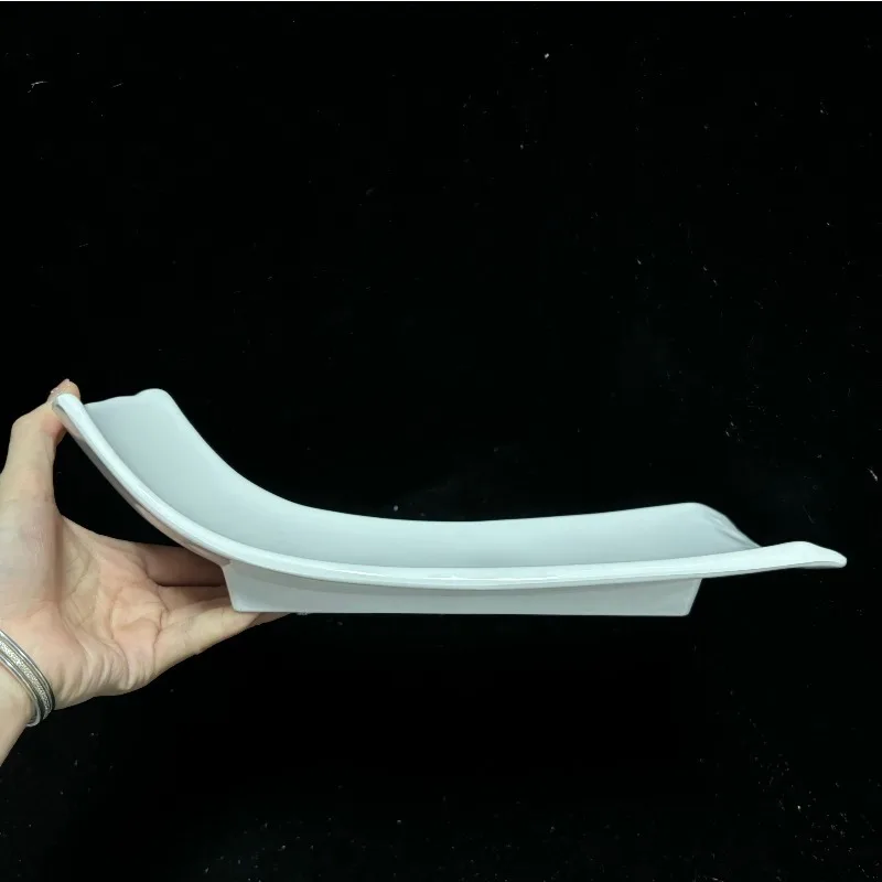 Piatto da portata irregolare in plastica bianca pura commercio vassoio da portata BBQ piatti da Picnic Dessert snack piatti di frutta stoviglie da cucina 5
