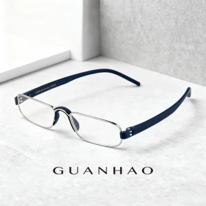 Guanhao Occhiali da lettura ottici trasparenti Uomo Trasparente Donna Presbiopia Ipermetropia Occhiali da lettura Telaio in lega Ultraleggero HD View 1