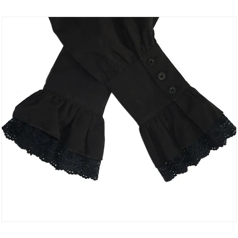 Camicia da pirata da uomo Vampiro rinascimentale vittoriano Steampunk gotico increspato medievale costume cosplay di Halloween abbigliamento chemise top 4