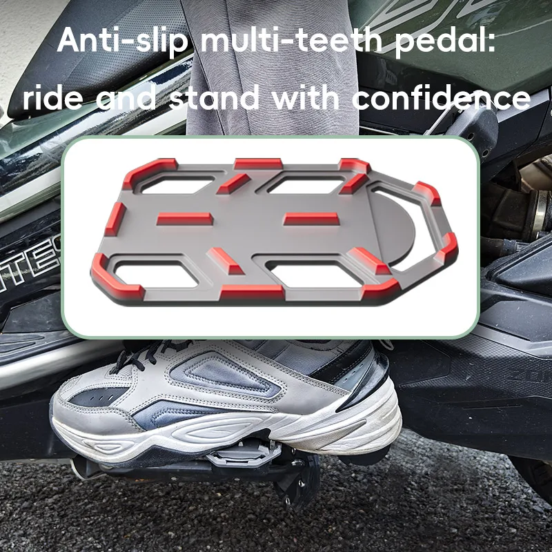 Pedane moto antiscivolo allargate Pedane Pedali Poggiapiedi per ZONTES 368G G368 Sedile anteriore posteriore in lega di zinco Multi-denti Dedal 5