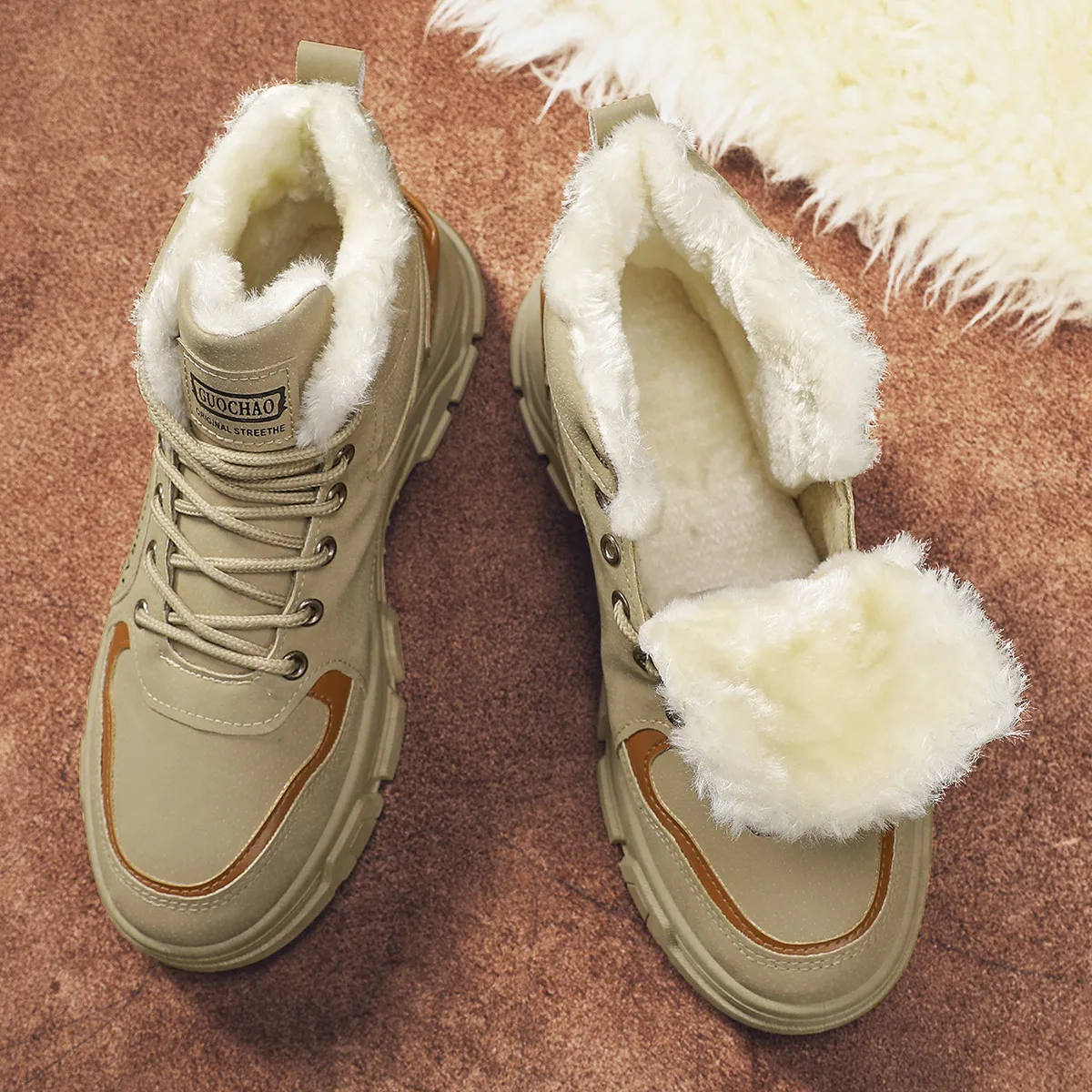 2025 nuovo stile, trendy, alla moda, stivali di cotone, caldi, resistenti all'usura, comodi, semplici 4