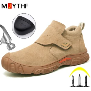 Scarpe da saldatore antiscottatura da uomo Scarpe antinfortunistiche da costruzione Stivali da uomo Scarpe indistruttibili a prova di foratura Stivali da lavoro Scarpe con punta in acciaio 1